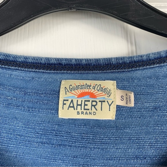 Faherty Brand Indigo Pocket Tee Cotton Men’s Size Small - Picture 2 of 4
